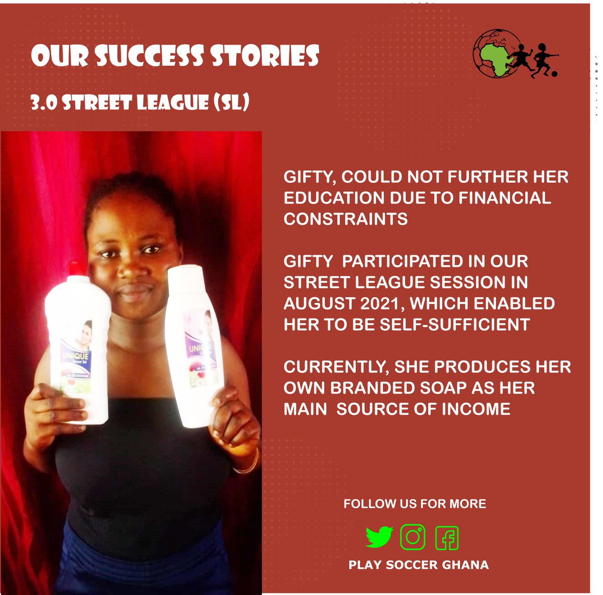 Street League program was a three-day skills and entrepreneurship training held in partnership with the help of Business Resource Centre in #Elmina Ministry of Trade and Industry to implement the #Rural #Enterprise Program. 
Follow <a href="/playsoccergh/">Play Soccer Ghana (Official)</a> for more success stories.