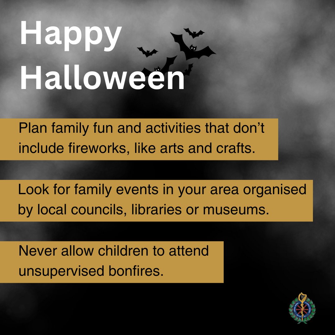 Stay safe this weekend, illegal bonfires &amp; fireworks are dangerous. Burns or firework injuries are extremely distressing and painful, and can cause lifelong and devastating consequences. Get tips for a happy, healthy and safe Halloween mid-term break here: bit.ly/3Q455WY