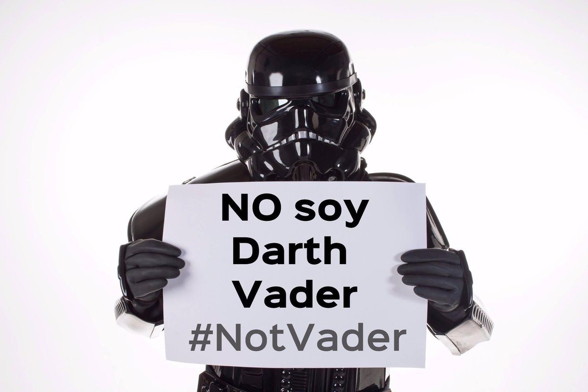 Únete al movimiento #NotVader. Ayúdanos a salvaguardar la identidad de nuestros Shadow Troopers. :) #501stLegion #SpanishGarrison #BadGuysDoingGood @501stSpecOps