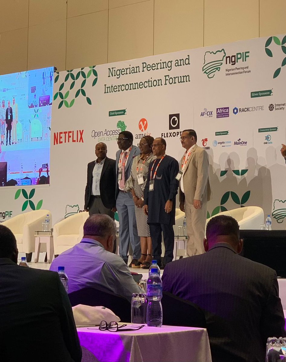 IXPNigeria's tweet photo. The MD/CEO of the Internet Exchange Point of Nigeria [IXPN] participating in the panel session for the Day 2 of the Nigerian Peering and Interconnection Forum 2023. The discussion was on Navigating Regulatory Challenges for Broadband Expansion and Digital Transformation.

#ngpif https://t.co/0cTj3dIhOf