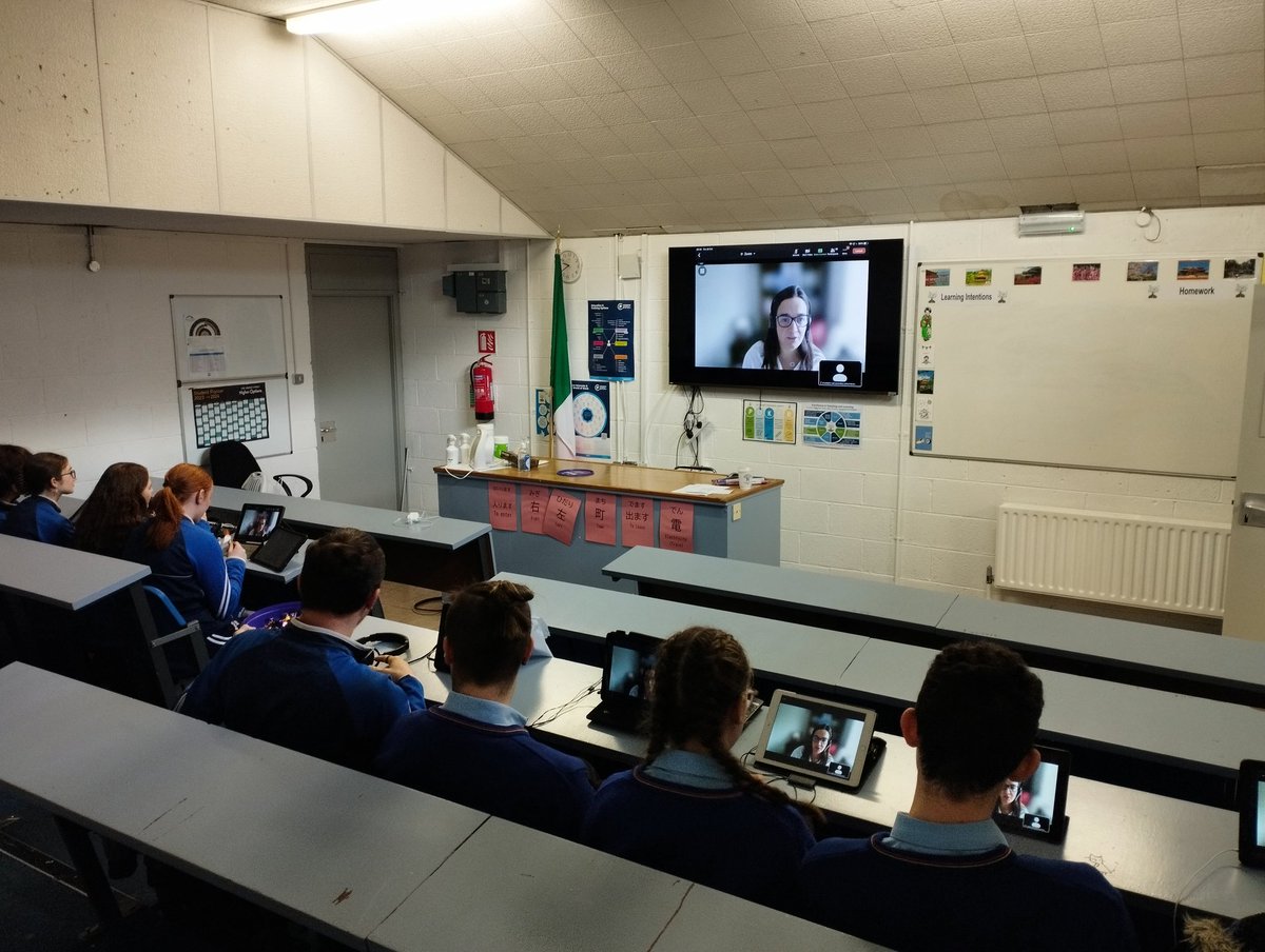 KevDelahuntyBio's tweet photo. @stjosephsrush 6th year and TY students discussing river biodiversity and climate justice as part of the Intergenerational Climate Justice and Biodiversity Conference. @TYSTJRush @HTeehan @ECOUNESCO @GreenSchoolsIre #climateaction #climatejustice #biodiversity https://t.co/8PemMKTDAe