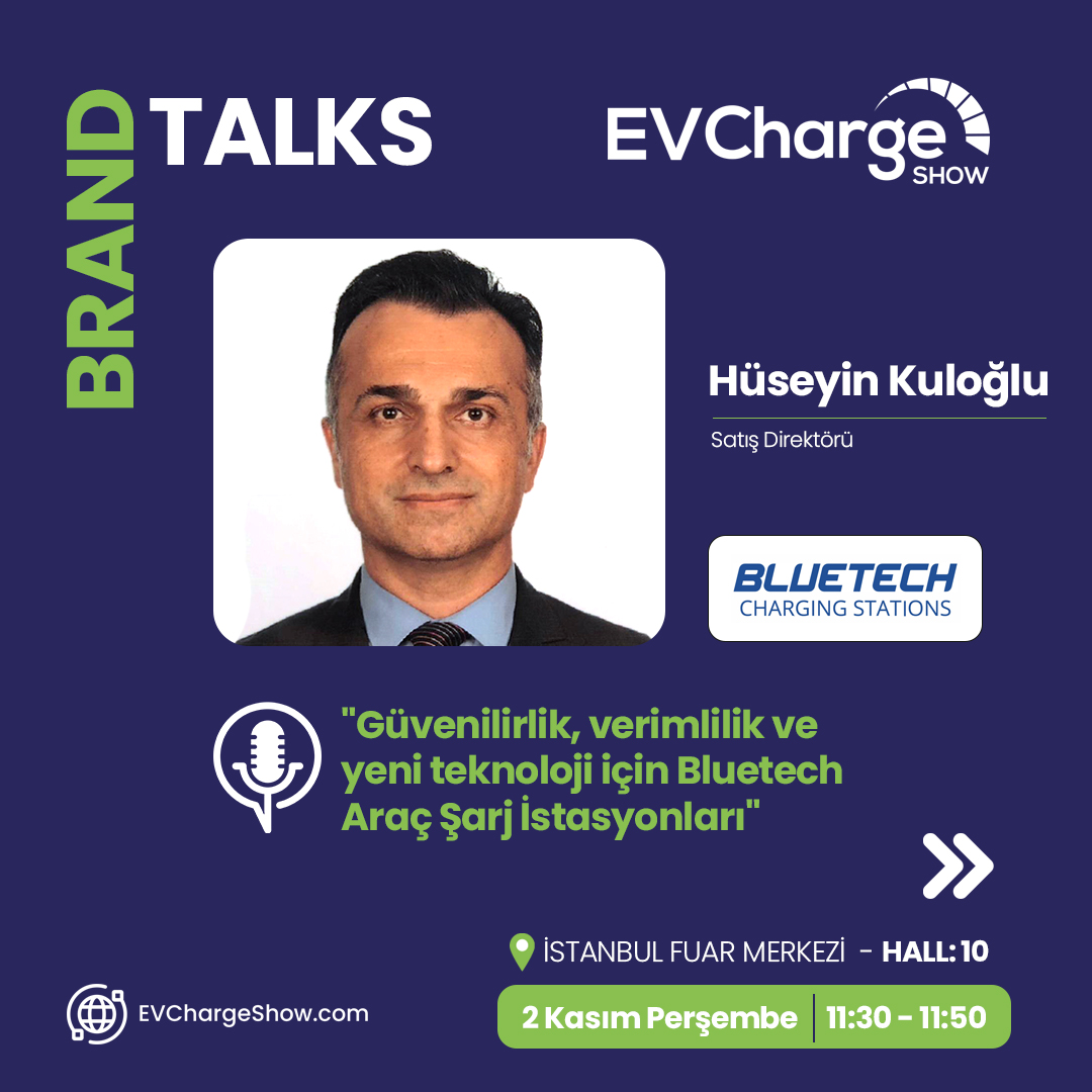 Hüseyin Kuloğlu Bluetech Charging Stations 'ın
Sunduğu Avantajları ve İşbirliği Koşullarını Sizin İçin Anlatıyor!

Brand Talks Program: evchargeshow.com/brandtalkscorn…

#EVChargeShow #talkscorner #bluetech #chargingstations