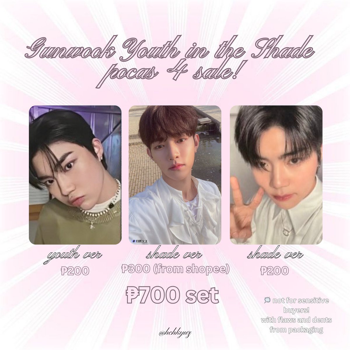 hchkyuz's tweet photo. 𓂃  ୨୧ zb1 zerobaseone wts lfb ph 

gunwook &amp; hao yits photocard youth &amp; shade ver | only selling as a SET 

** ZHANGHAO POCA IS AFAIK CLEAN

mop : payo or 3 days after oc sent
mod avail : lbc &amp; jnt ( sco )

youth in the shade pgw jebewon selca zhanghao https://t.co/7TpWs3mLww