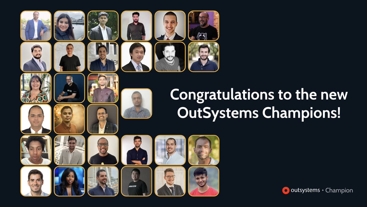 OutSystemsDev π (@outsystemsdev) on Twitter photo The results are out! π Join us in welcoming our 31 new OutSystems Champions!
They've gone above and beyond for the community, and are all set to continue helping you grow on <a href="/OutSystems/">OutSystems</a> and share their expertise. π
Check out the winners here: bit.ly/3Qw1NgD The results are out! π Join us in welcoming our 31 new OutSystems Champions!
They've gone above and beyond for the community, and are all set to continue helping you grow on <a href="/OutSystems/">OutSystems</a> and share their expertise. π
Check out the winners here: bit.ly/3Qw1NgD