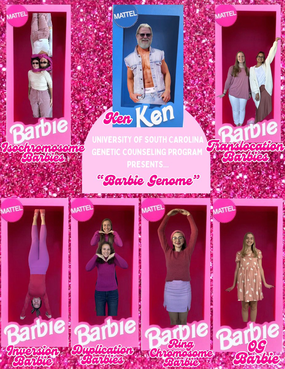 USC Genetic Counseling Program (@uscgcprogram) on Twitter photo Happy #Hallogene23! Please LIKE this tweet to vote for the USC GCP to win and retweet to help us get more likes. This year we present the Barbie Genome featuring our technology specialist, Gene, as Ken! The Barbies at USC have a great day every day 💖 <a href="/ASGCGP/">Augie-Sanford GCGP</a> #Hallogene #genechat Happy #Hallogene23! Please LIKE this tweet to vote for the USC GCP to win and retweet to help us get more likes. This year we present the Barbie Genome featuring our technology specialist, Gene, as Ken! The Barbies at USC have a great day every day 💖 <a href="/ASGCGP/">Augie-Sanford GCGP</a> #Hallogene #genechat