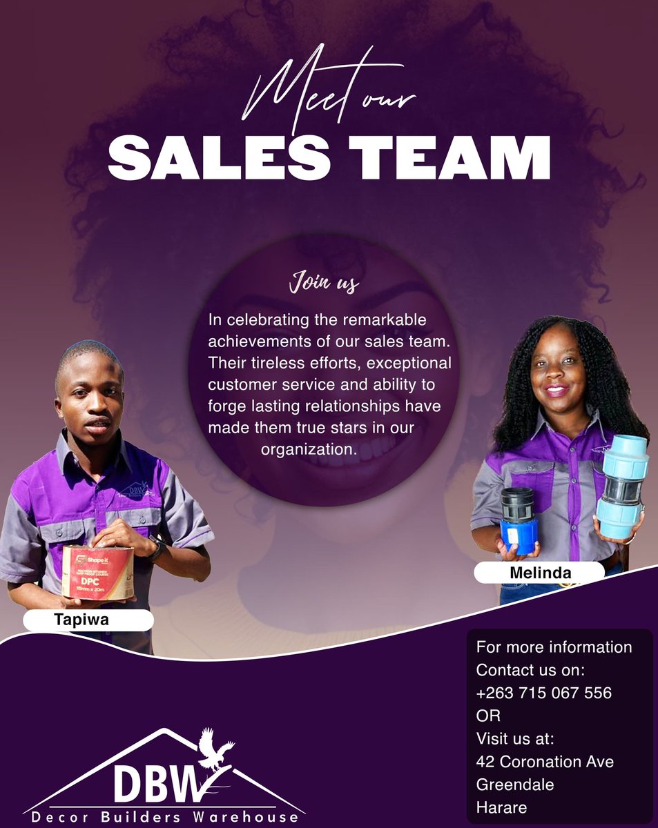Celebrating our stellar sales team. The driving force behind our achievements 
#decorbuilderswarehouse
#42coronationavenue
#DBW
#salesteam
#appreciationpost