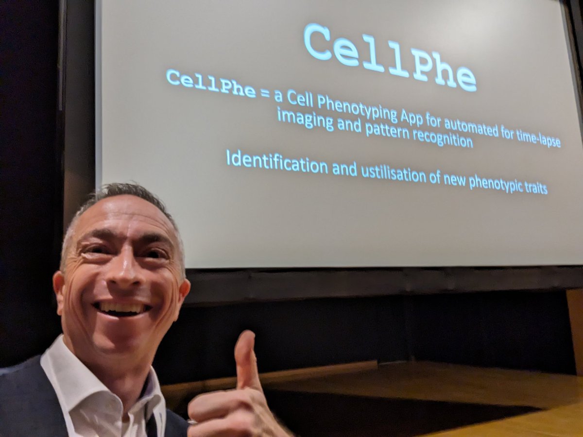 YorkBioimaging's tweet photo. Could not resist the obligatory Selfie whilst presenting #CellPhe. #spaom2023 fantastic audience, wonderful meeting, beautifully organised @SPAOM5. Thanks for the kind invitation. https://t.co/EPfCsOO63A
