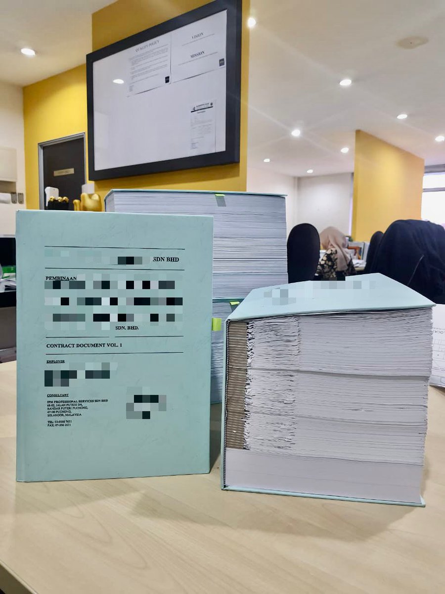 IPMEnquiry's tweet photo. 📘📘 Contract documents ready for submission to client and contractor. 😎😎🏭🏭

#ipmprofessionalservices #contractdocument #engineeringfirm #architectfirm #bindingcontract #buildingconsultant #professionalfirm #tenderservices #tenderevaluation #designconsultant https://t.co/SdTSeDQHPM
