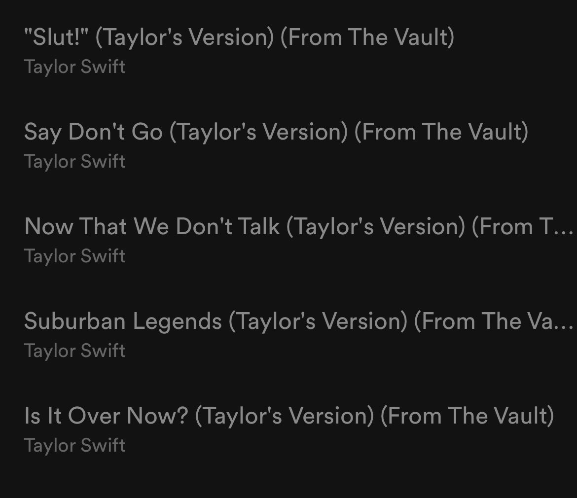 youreinIcve's tweet photo. hold on does it make sense that there may be more vault tracks bc the last one is called “is it over now?” likeeee what if that’s hinting at more vault tracks ???? https://t.co/tFd0Wbi23n