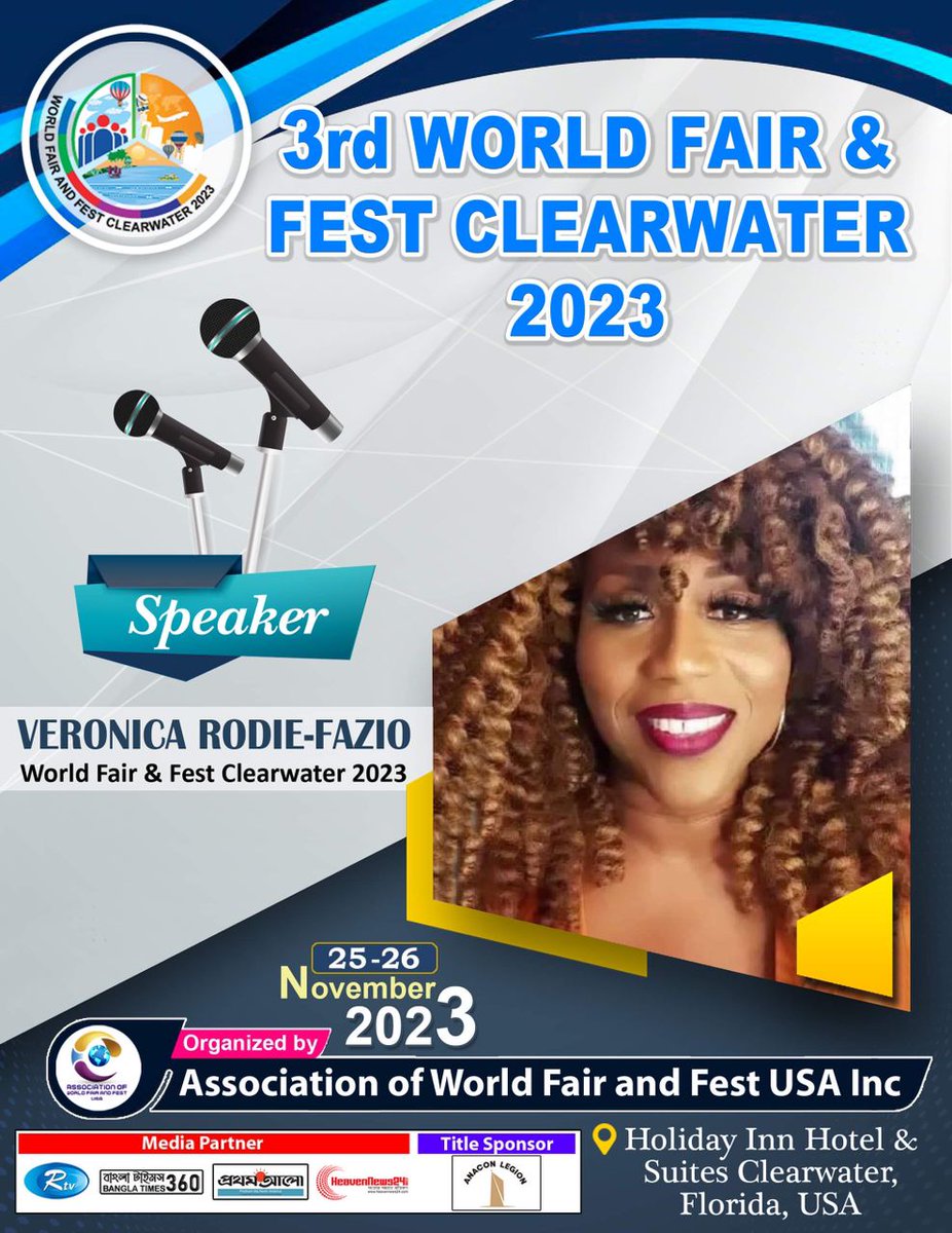 📣I am thrilled to be invited back to speak at the 3rd World Fair &amp; Fest in📍Clearwater, Florida, 2023!✈️🏝

Thx to the distinguished event organizers for the invitation. 

Register at Eventbrite World Fair &amp; Fest Clearwater 2023. See you there!🇺🇸🇨🇦