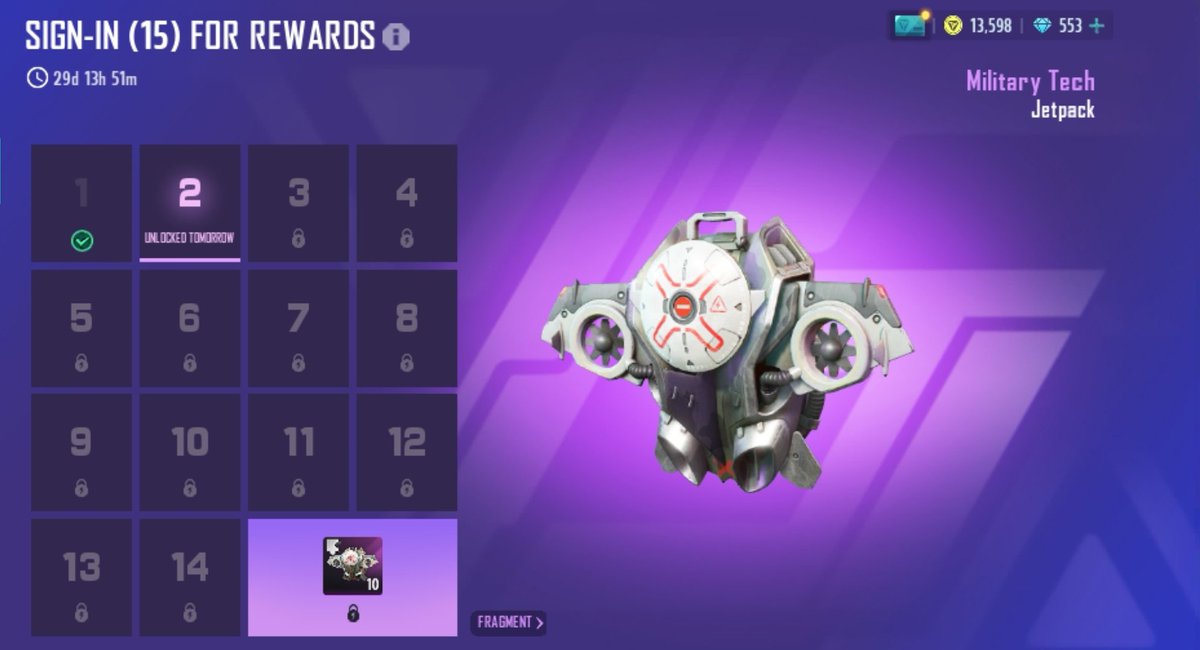 100RowezayEAFC's tweet image. Sign in 15days to get this beautiful free jetpack 😁damn everyone signing in #MobileGaming #Farlight84 #SignIn