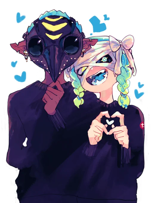#Splatoon3 ハロウィンで仮装いちゃつき写真をSNSにアップするイカちゃんたちもいるはず。いろ。 