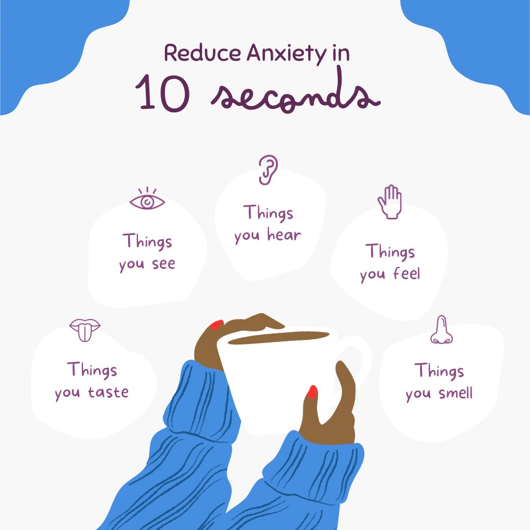 Sutton Talking Therapies (@suttonuplift) on Twitter photo Using our senses can help reduce anxiety. By engaging in them, we bring ourselves back into the present. Think about what you can see, hear, feel, smell and taste. 🫖
#grounding #relaxation #wellbeing #london #sutton #suttonuplift #mentalhealth #october <a href="/SWLSTG/">South West London and St George's NHS</a> #wellbeingtip Using our senses can help reduce anxiety. By engaging in them, we bring ourselves back into the present. Think about what you can see, hear, feel, smell and taste. 🫖
#grounding #relaxation #wellbeing #london #sutton #suttonuplift #mentalhealth #october <a href="/SWLSTG/">South West London and St George's NHS</a> #wellbeingtip