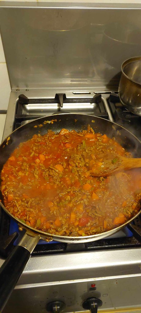first making spaghetti bolognese, not a bad effort imo
