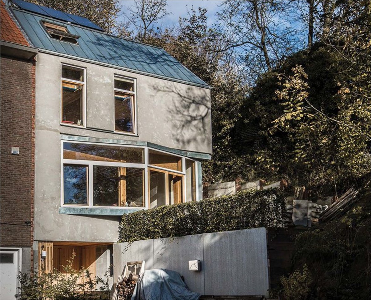 Hemp and Straw Bale Home, Uccle, Belgium, 2010. Photo courtesy Manual of Biogenic House Sections: Materials and Carbon <a href="/jeanlotus/">Hempcrete Queen</a>

<a href="/hemp_build/">HempBuild</a>

<a href="/haepenny/">Haepenny Hemp</a>

New Hemp Building Directory 2023 from Hempbuild Mag available below:  hempbuildmag.com/directory-2023  #hemphouse  #hempbuilding