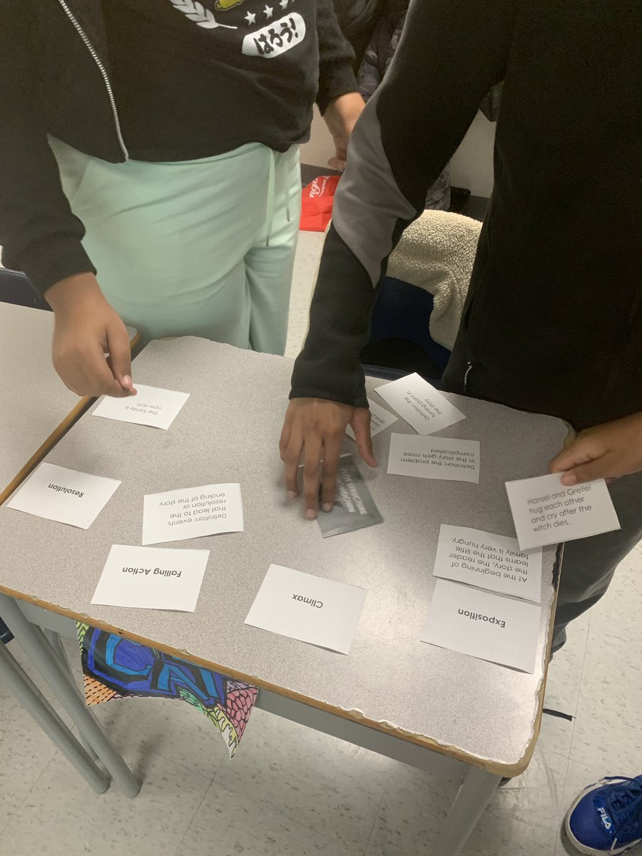 mrs_diasm's tweet image. Reviewing and learning new terms about a plot structure and what that is ! My fab 6s worked together to piece the puzzle. #plotstructure #literacy #Kinestheticlearning #storyfun @StKevinDPCDSB
