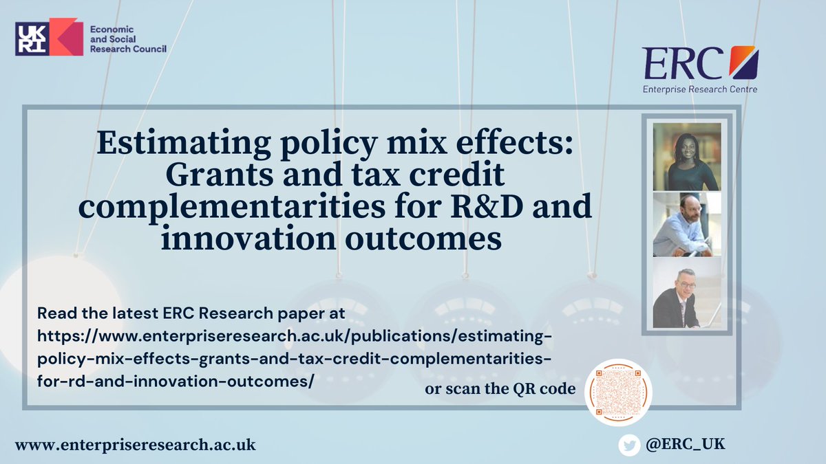 Enterprise Research Centre (ERC) (@erc_uk) on Twitter photo Support for firms on R&D and innovation comes via range of policy schemes such as grants and tax incentives. This paper by <a href="/SteveRop/">stephen roper</a>, Rita Nana-Cheraa and <a href="/kevinfmole/">Kevin Mole</a> explores the impact of this 'policy mix' on innovation outcomes - enterpriseresearch.ac.uk/publications/e… <a href="/innovateuk/">Innovate UK</a> <a href="/UKRI_News/">UK Research and Innovation</a> Support for firms on R&D and innovation comes via range of policy schemes such as grants and tax incentives. This paper by <a href="/SteveRop/">stephen roper</a>, Rita Nana-Cheraa and <a href="/kevinfmole/">Kevin Mole</a> explores the impact of this 'policy mix' on innovation outcomes - enterpriseresearch.ac.uk/publications/e… <a href="/innovateuk/">Innovate UK</a> <a href="/UKRI_News/">UK Research and Innovation</a>