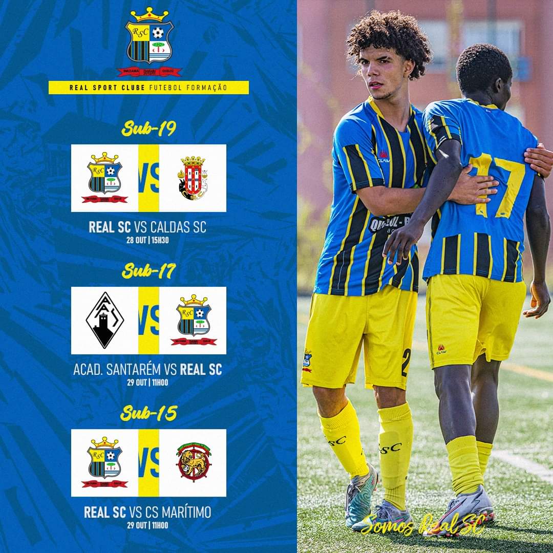 RealSportClube3's tweet photo. 📆 Agenda do Futebol de Formação Real SC 📆

Fiquem atentos aos próximos jogos das nossas equipas de futebol de formação Sub-19, Sub-17 e Sub-15!

Acompanha-nos para apoiar os nossos jovens talentos em campo. ⚽

#SomosReal #RealSC #FuteboldeFormação #VamosReal https://t.co/MZhiSzNr7T