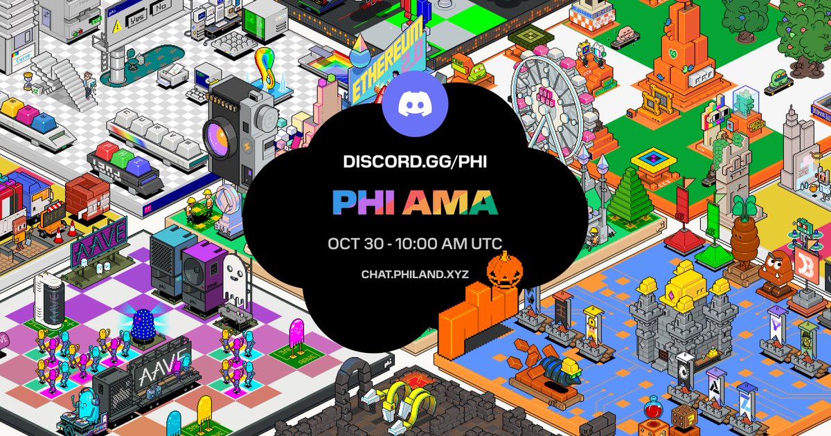 Join us on 📅 Oct 30th at 10:00 am UTC in the Phi Discord channel! We'll be sharing some plans and answering questions.👷‍♀️ With so many new features added to Phi, we're eager to hear your feedback &amp; experiences. Don't miss out!🤩

👉 discord.gg/phi