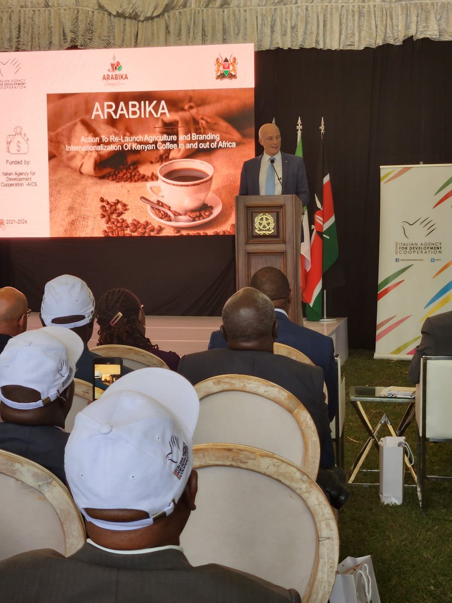 AICS_Nairobi's tweet photo. ‘The partnership between Italy and Kenya is a driving force for the development of rural communities, bringing greater benefits to the Kenya coffee sector’ says Ambassador Natali. ‘This is only one of the results of the strong partnership with our Kenyan friends’.
@ItalyinKenya https://t.co/6mQDQxOvjt