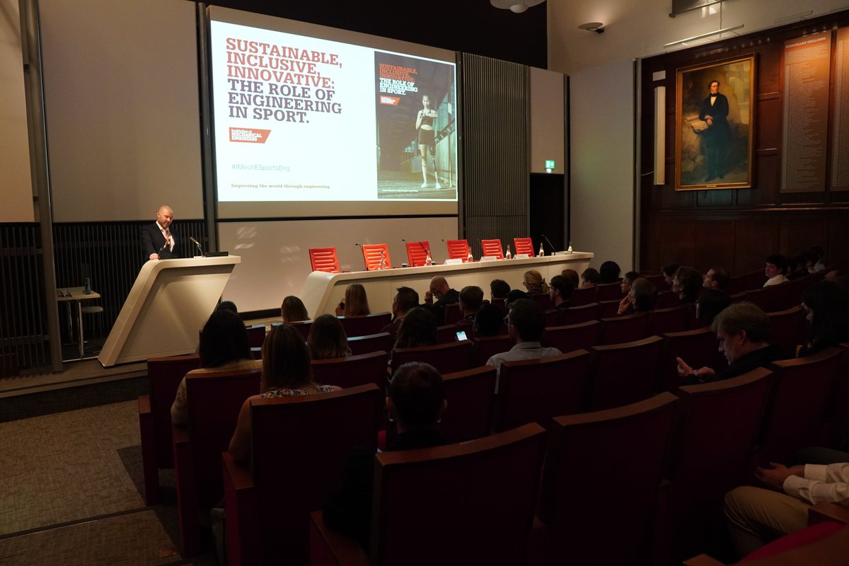 Introducing our new @IMechE sports engineering report last night in @OneBirdcageWalk. Thank you to all those who showed up and made it a great event, including @rachelyankey11 @CCriadoPerez @Dr_Tom_Allen @idasportsco @carlynettleford @OkholmKryger @stephforrester @stevehaake