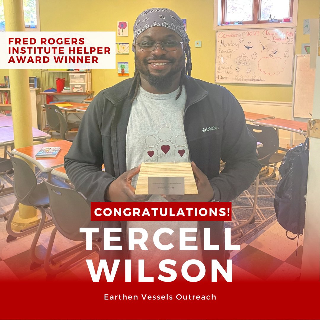 evo_pgh's tweet photo. Please join us in celebrating our very own Tercell Wilson, winner of the Fred Rogers Institute Helper Award! Tercell is one of only 14 individuals selected from across the nation to receive this prestigious award. Tercell is a blessing to our community! Congratulations, Tercell! https://t.co/uqDPL8Jf78