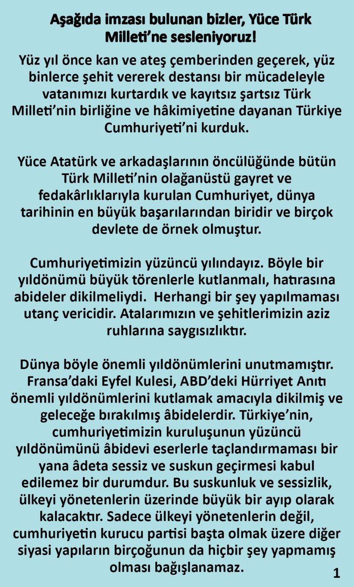 AtilaKaya_MHP's tweet photo. AŞAĞIDA İMZASI BULUNAN BİZLER, YÜCE TÜRK MİLLETİNE SESLENİYORUZ: https://t.co/hKdh6nbf6T