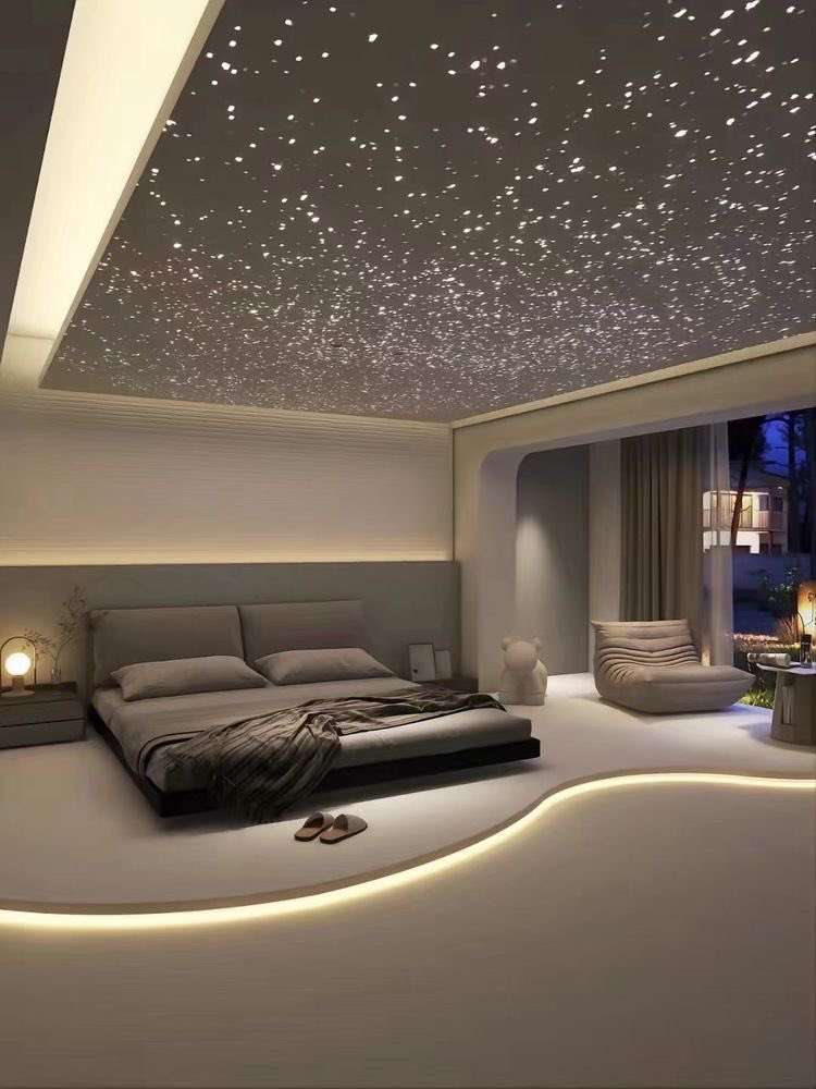 INTERIORPORN1's tweet photo. a bedroom with stars on the ceiling >> https://t.co/ogZh3Am4iJ