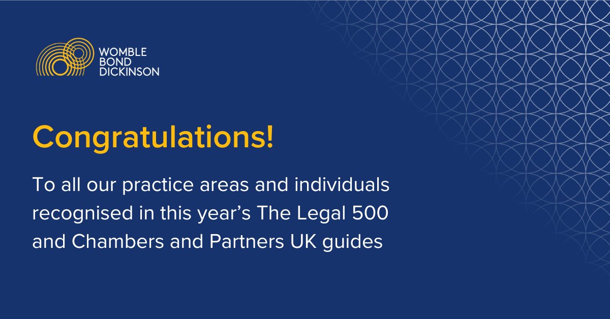 Client care is at @wbd_uk's core - spotlighted in the latest @thelegal500 and @ChambersGuides 2024 guides 👏 Congratulations to our ranked teams and individuals! 🎉 Get the low-down on our latest rankings ▶️ ow.ly/gzfm50Q0xBX