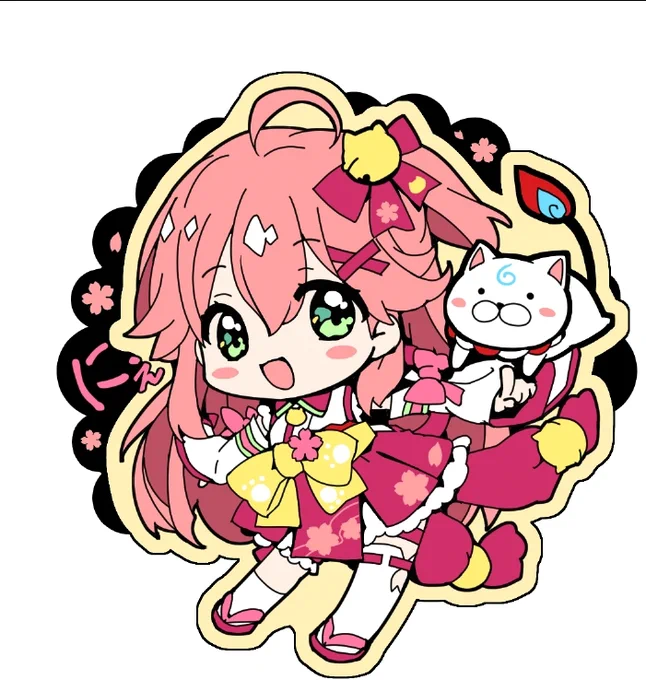 やたら頭身が低いのは、前描いたみこちと対になるからだよ 