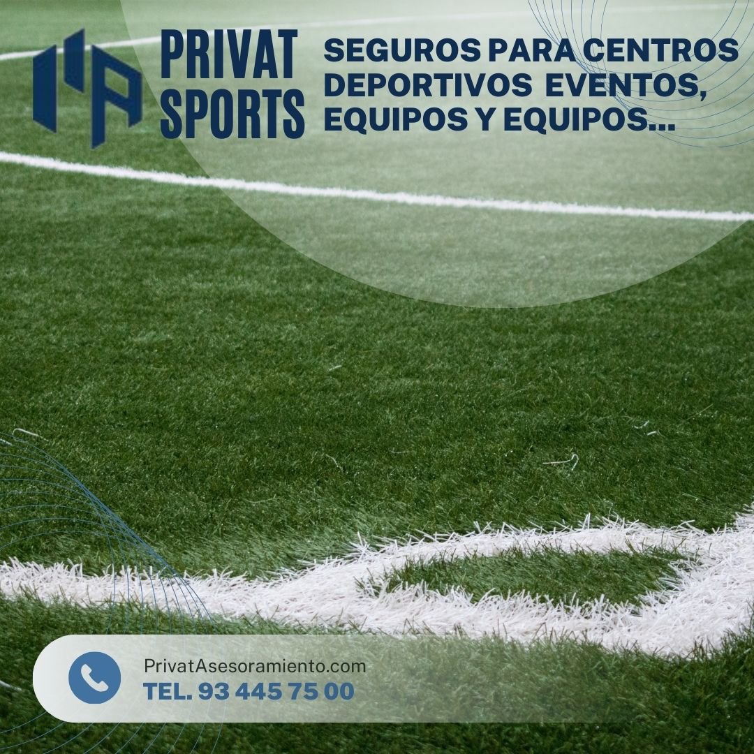 #PrivatSports 🏟️🏆
Texto: 'En el mundo del deporte, la seguridad es fundamental. En #PrivatSports, somos expertos en seguros deportivos,  coberturas específicas para centros, competiciones, eventos y equipos. Tu pasión, nuestra protección. 
#DeporteSeguro  #ProtecciónDeportiva