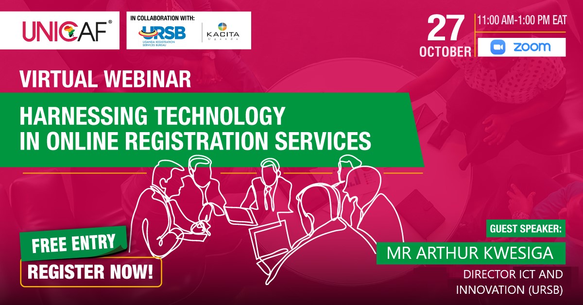 URSBHQ's tweet photo. Discover how to be a part of the digital transformation. Join Unicaf’s Zoom webinar on Harnessing Technology in Online Registration Services with our guest speaker Mr @akwesiga1.  27th October from 11:00 a.m. - 1.00 p.m. EAT. 

Register Now: https://t.co/pdynFJcuU0 https://t.co/j5YcMZpN6Q