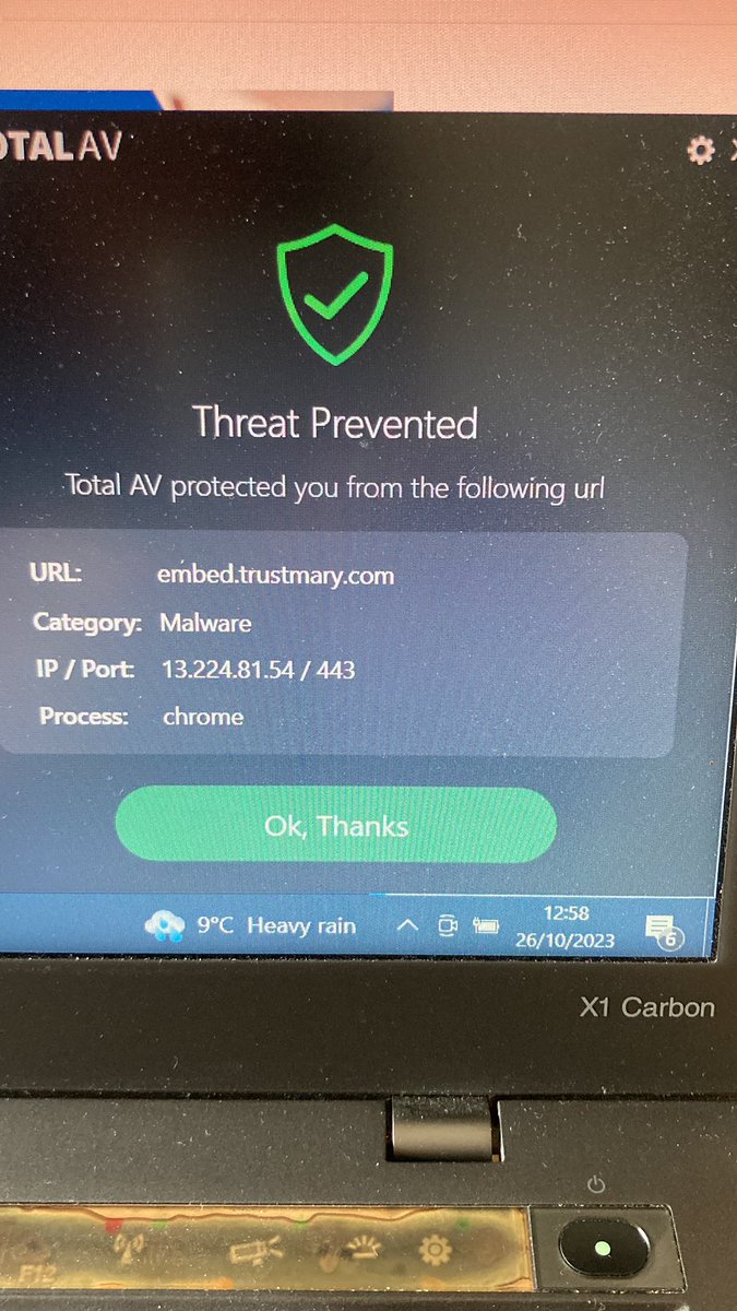 ScribeUK's tweet photo. @totalav When do you expect your security software will cease seeing @trustmarygroup as malware? I have their plug-in installed on several sites. Pls advise timescales https://t.co/gwwzQ2xjbw https://t.co/JLdJ7IyAMp