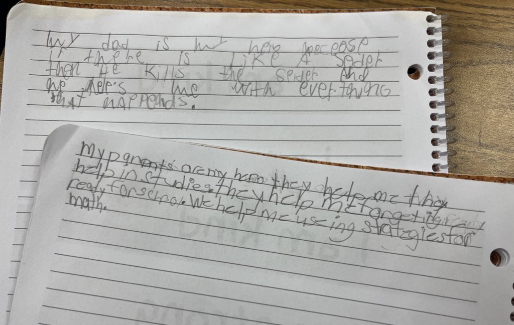 Rmorrison_hasty's tweet photo. Need a smile this morning? Just read these family journal entries! Students wrote about who their hero is. #familyjournal #whoisyourhero #everydayheroes #growinggreatness https://t.co/MP5MFAjcls