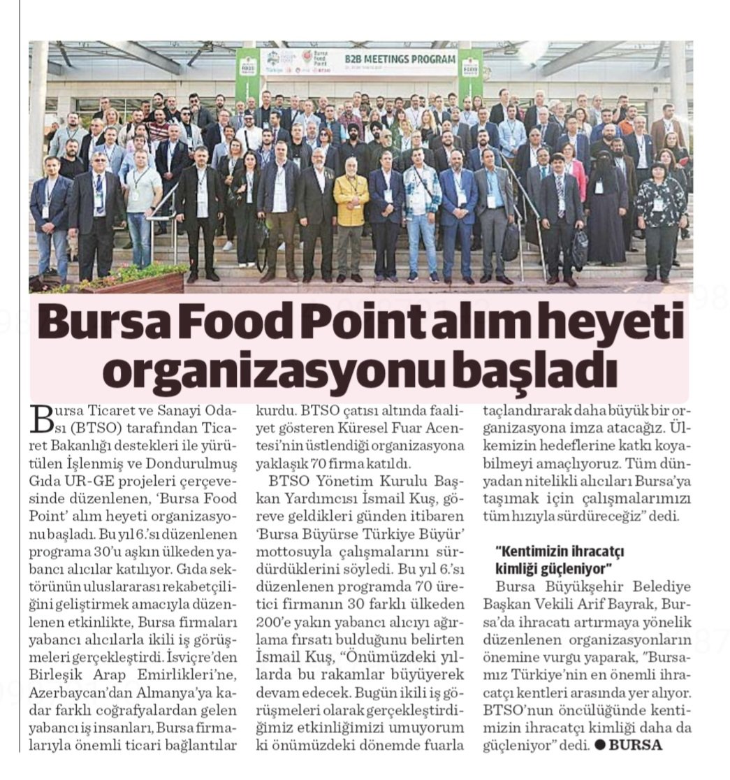 📌 Bursa Food Point alım heyeti organizasyonu başladı

Daha fazlası dunya.com'da.