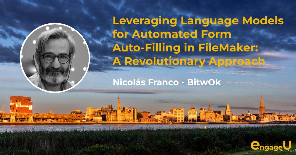 Engageu_eu's tweet image. 🚀 Dive into the future of data entry with Nicolas Franco Cerame at #EngageU!
🔮 Session: &quot;Leveraging Language Models for Automated Form Auto-Filling in FileMaker&quot; 
🌟 Witness an approach to streamline data entry workflows. 
🤖 and discover many more