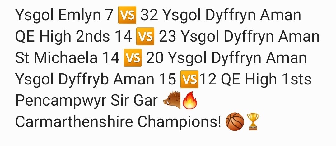 Dyffrynamanpe's tweet photo. Da iawn i fechgyn @dyffrynaman 🔥🐗🏀🏆Sir Gar Champions u18s - without a single 6th form player, all year 11 👏 It's not about the size of the dog in the fight! 

#fightinthedog https://t.co/JG0hZmsWKj