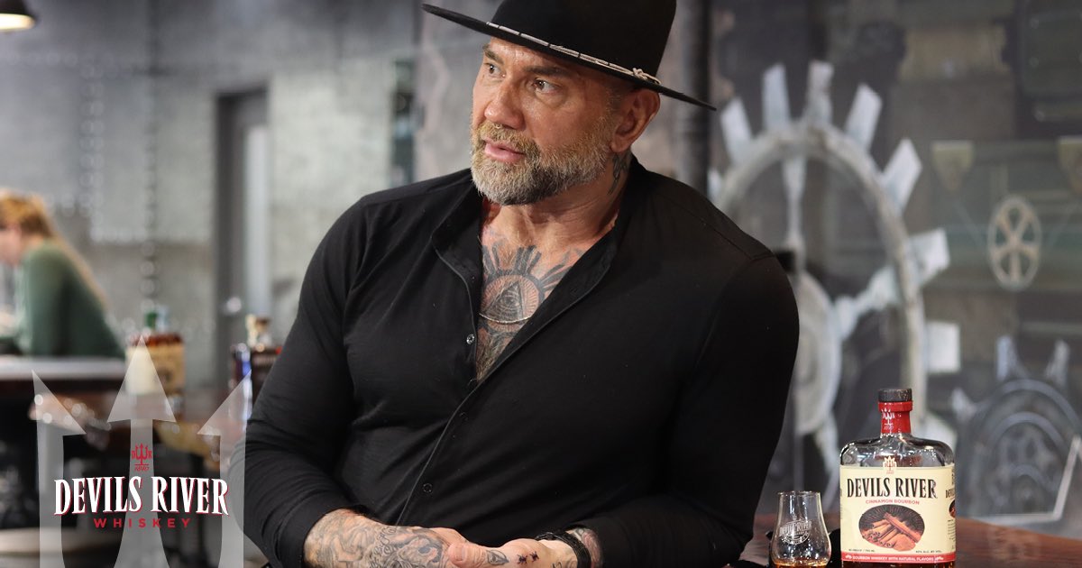 Stop by the Devils River Whiskey booth during Olympia Weekend to sample Dave Bautista’s new favorite Bourbon. Who knows, you might even have a chance to meet Dave himself. Cheers 🥃 

Follow @DevilsRWhiskey to learn more.  

#Dareto #DevilsRiverWhiskey #SinfullySmoothWhiskey