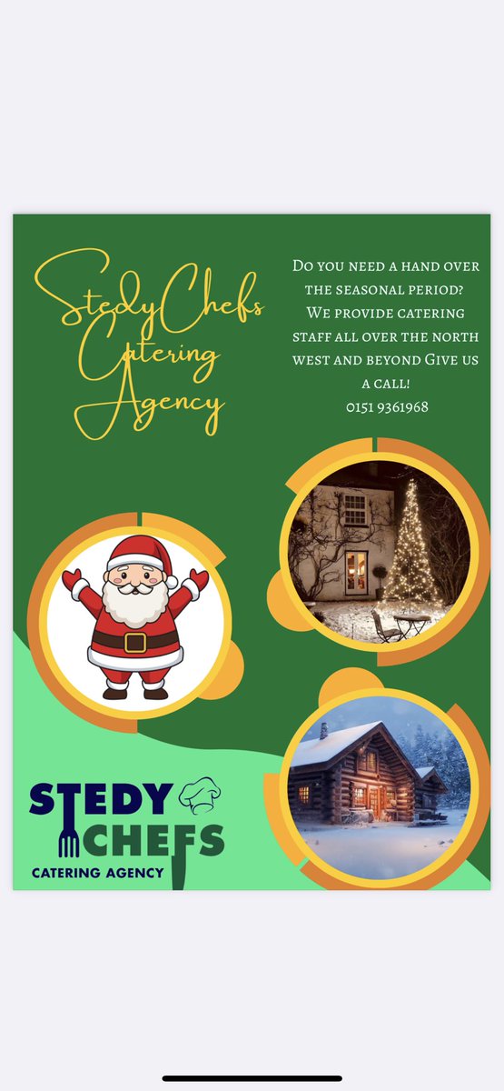 stedychefs's tweet photo. Do you need extra help over the Christmas period?
Don’t get caught out . Give us a call ☎️ 01519361968  #reliefstaff #staffingsolutions https://t.co/1JD15QqKXO