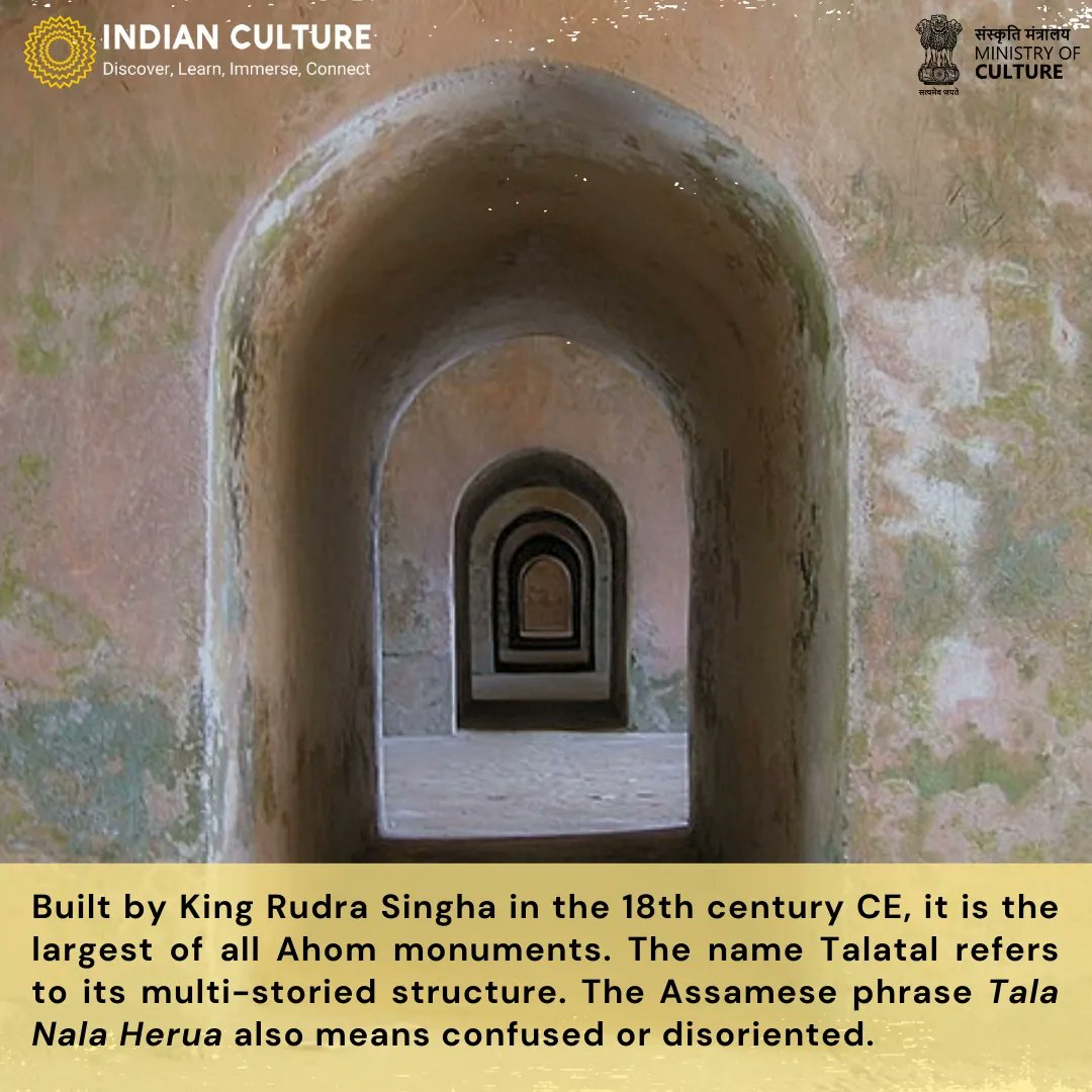 _IndianCulture's tweet photo. Explore the heritage of North East India at the Indian Culture portal at https://t.co/gSQIs2Mvys.
#talatal #talatalghar #assamtourism #assamhistory #northeastindiamonuments #karengghar #ahom #historicmonument https://t.co/d3wxpp2fyq