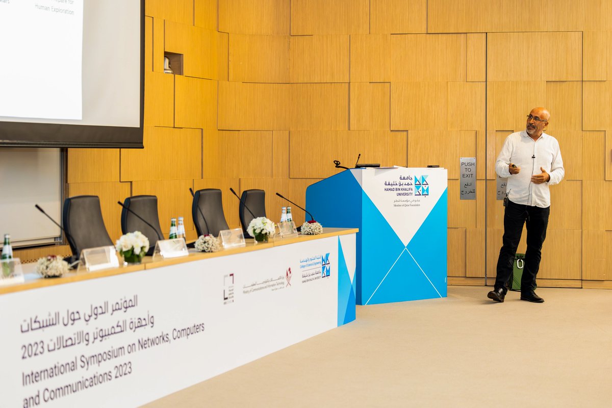 HBKU's College of Science and Engineering held the 10th International Symposium on Networks, Computers and Communications, sponsored by @MCITQatar and QNRF Programs, part of Qatar Research, Development, and Innovation Council.