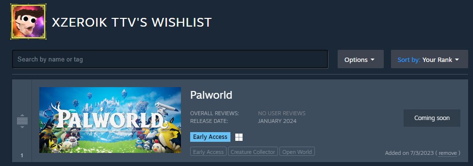 RealXZeroik's tweet photo. @Palworld_EN @Palworld_JP TOP OF THE LIST! MOST HYPED GAME OF 2024! https://t.co/N0dUDxF1YS