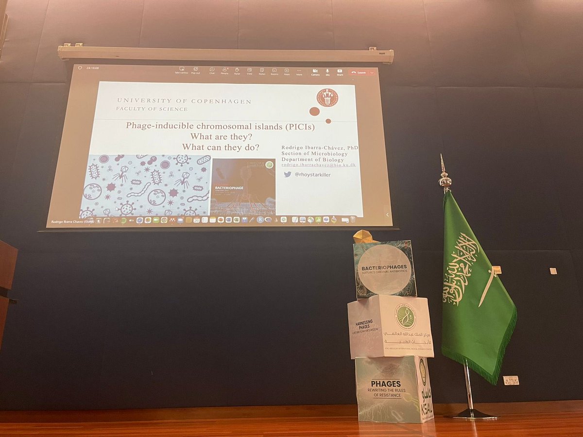 PhageinArabic's tweet photo. والآن من جامعة كوبنهاغن بالدنمارك يحدثنا د. رودريغو شافيز @RhoyStarkiller عن (Phage-induced chromosomal islands PICIs)

#bacteriophage #PICI https://t.co/eqVGSPdwyq