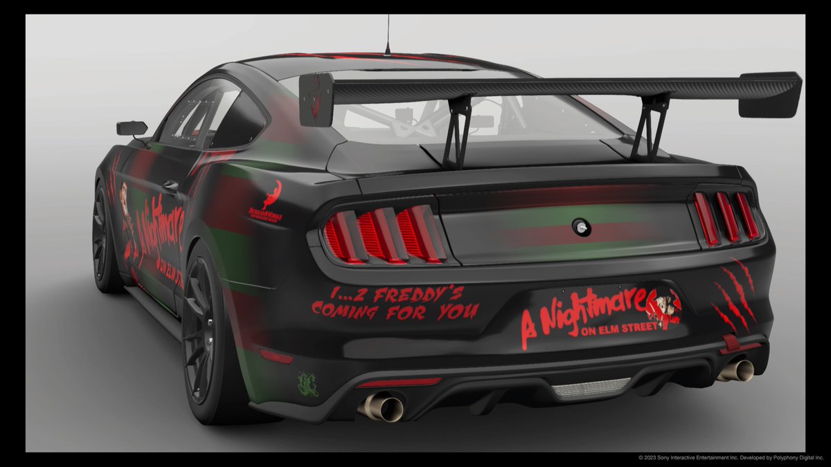 Nerdy_Graham's tweet photo. Horror movie livery collection.
Nightmare On Elm Street Mustang.
#GT7 #GranTurismo https://t.co/uscdrIqeob