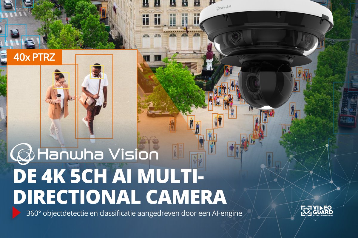 Onze gewaardeerde partner <a href="/HanwhaVisionEU/">Hanwha Vision Europe</a>  heeft zojuist een nieuw product gelanceerd en we zijn razend enthousiast! 📣 De 4K 5CH AI Multi-directional camera!  

We kunnen niet wachten om deze geweldige technologie van Hanwha in actie te zien 📷. 

Blijf ons volgen 📷