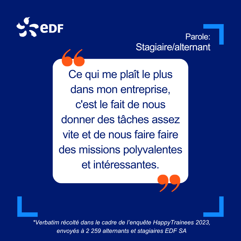 edfrecrute's tweet photo. 🚀 Pourquoi choisir EDF pour votre stage ? 🤔
Et, ce n'est pas nous qui le disons... 😏💬
#MonStageUtile #Stages2024 #Témoignages