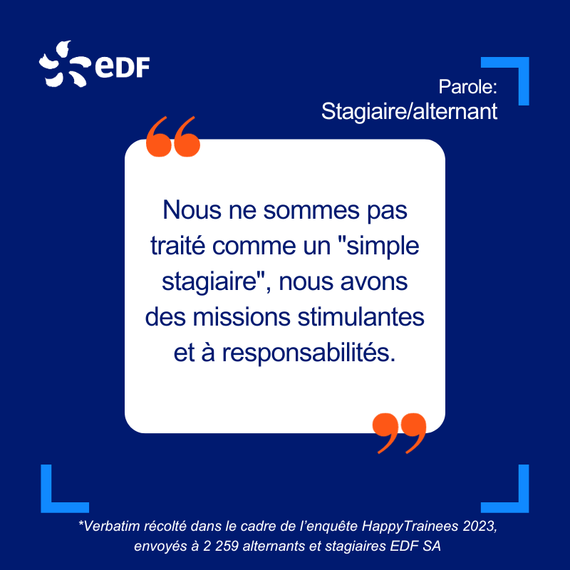 edfrecrute's tweet photo. 🚀 Pourquoi choisir EDF pour votre stage ? 🤔
Et, ce n'est pas nous qui le disons... 😏💬
#MonStageUtile #Stages2024 #Témoignages