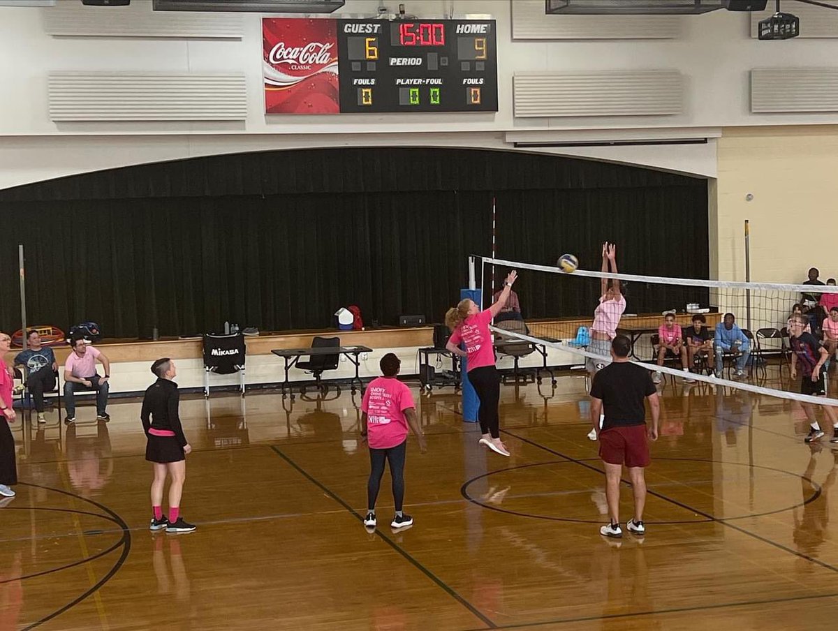 AMMSLions's tweet photo. Congrats to the teachers for keeping the streak alive during the Pink Out Staff v. Students volleyball game! #AMMSLions https://t.co/ourLUOQZ0Q