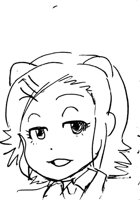 たまに太い鉛筆でrkgk 一枚目、最近編み出した自然な口閉じ前歯ヨロビがもうかわいくてかわいくてとてもやりきれない