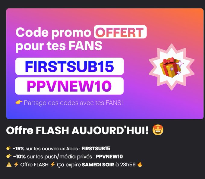 Nouveau code promo pour mon mym ! Foncez ! 🎉😈⬇️ https://t.co/9PF8n0zDmC https://t.co/9cD3ofIi6N<a href="/tag/mym"class="tags"><span>#mym</span></a>